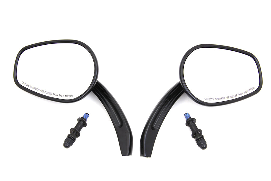 Rectangle Taper Mirror Set with Billet Stems