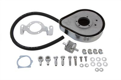 Tear Drop Air Cleaner Kit Chrome Flame