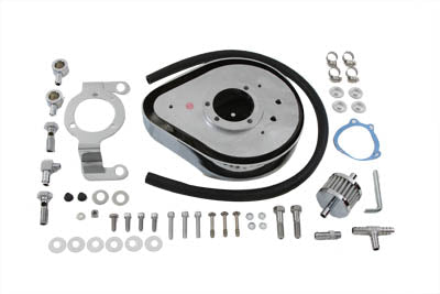 Tear Drop Air Cleaner Kit Finned Chrome