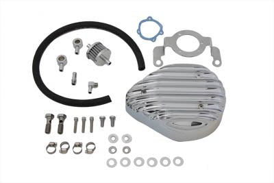 Tear Drop Air Cleaner Kit Finned Chrome