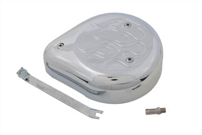 Tear Drop Air Cleaner Kit Chrome Flame