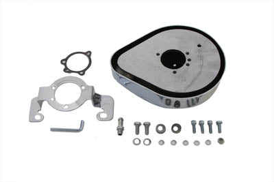 Tear Drop Air Cleaner Kit finned Chrome