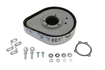 Tear Drop Air Cleaner Kit Chrome Flame