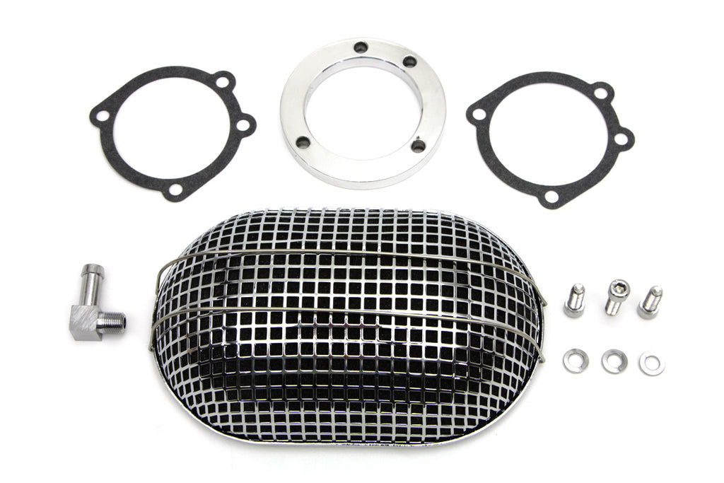 Chrome Oval Mesh Air Cleaner