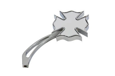 Chrome Firefighter Mirror with Billet Maltese Stem