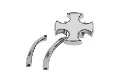 Rotar Mirror Chrome with Billet Curved Stem