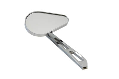 Tear Drop Mirror Chrome with Billet Slotted Stem