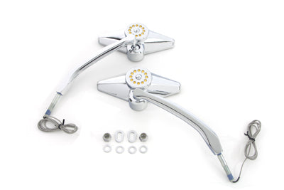 Diamond Shape Mirror Set with Billet Stems