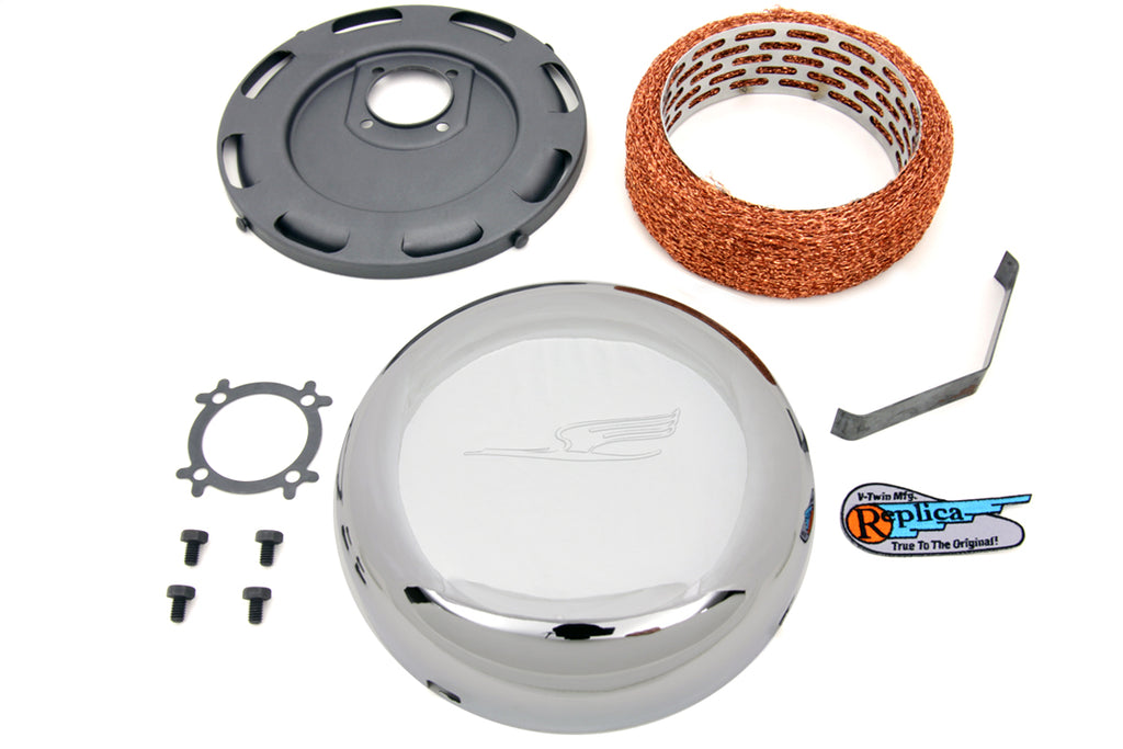 7 Linkert Bird J-Slot Style Air Cleaner Assembly Chrome