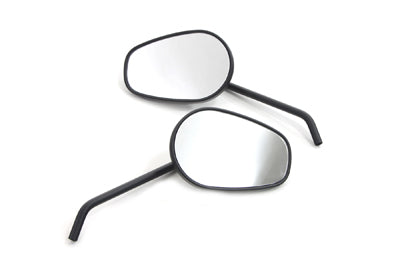 Sidewinder Mirror Set with Round Stems Black