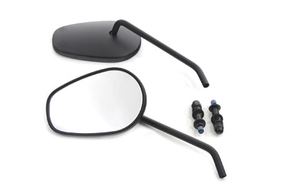 Sidewinder Mirror Set with Round Stems Black