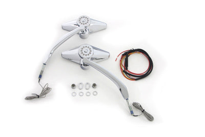 Diamond Shape Mirror Set with Billet Stems