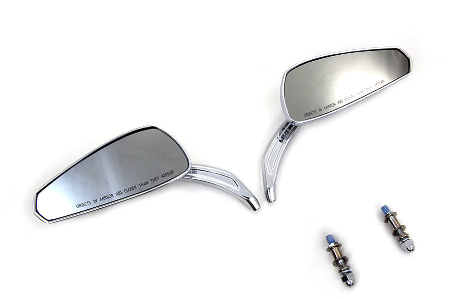Chrome Tribal Tear Drop Mirrors with Billet Stems