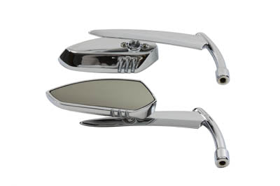 Tear Drop Apache Style Mirror Set Billet Chrome