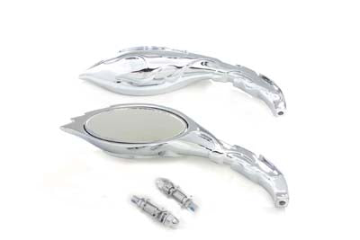 Flame Mirror Set Chrome