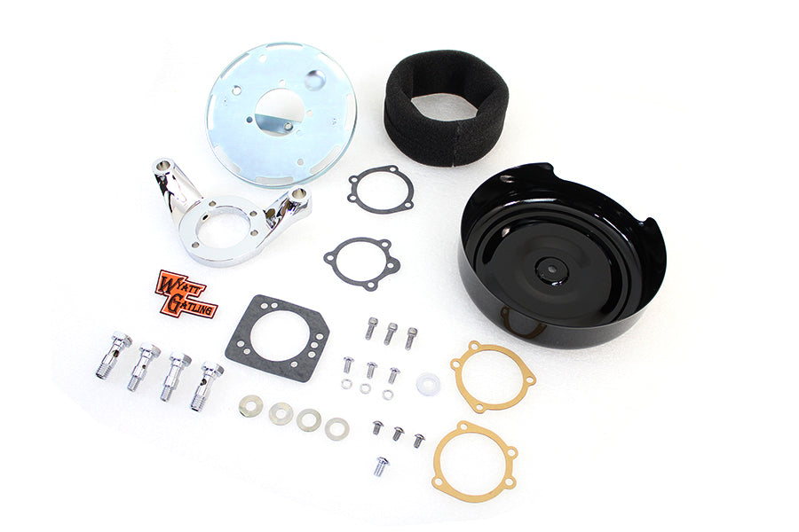 8 Round Air Cleaner Assembly Black