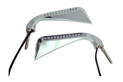 Chrome Evil Eye LED Mirror Set