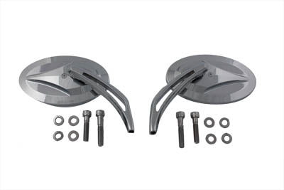 Billet Oval Mirror Set with Slotted Stem