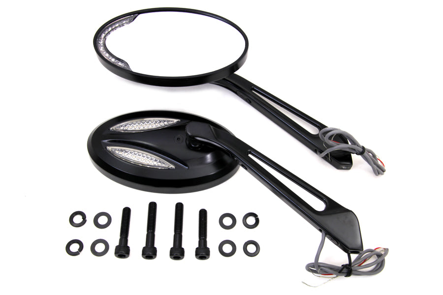 Black Billet Mirror Set