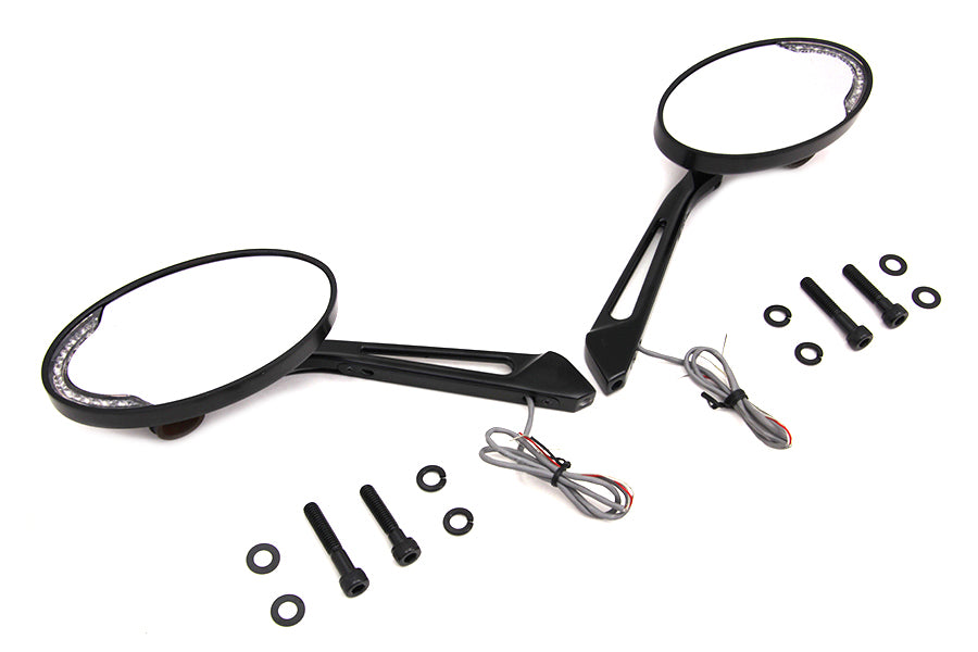 Black Billet Mirror Set