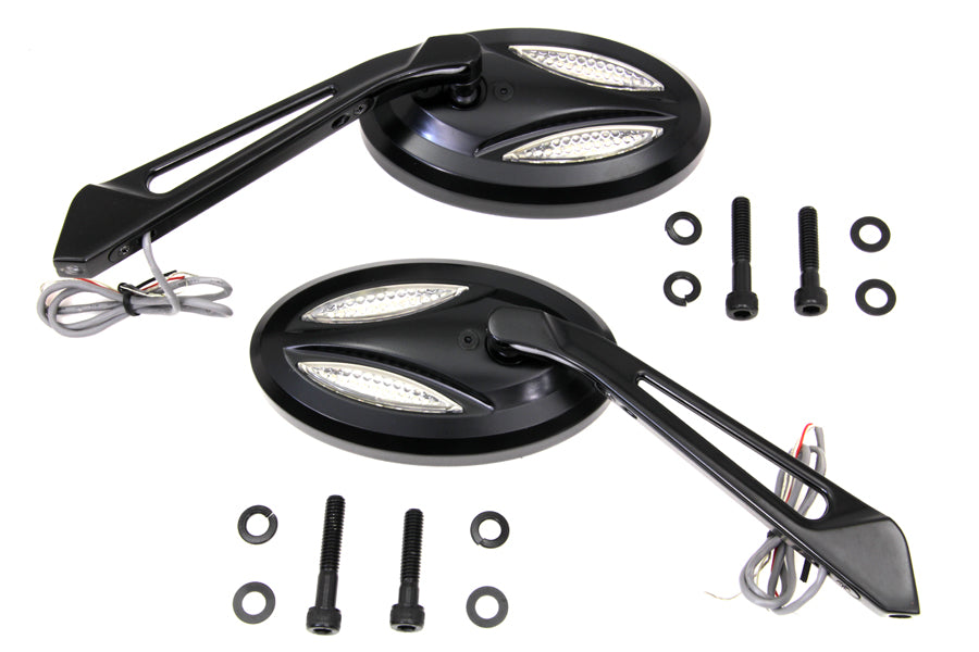 Black Billet Mirror Set