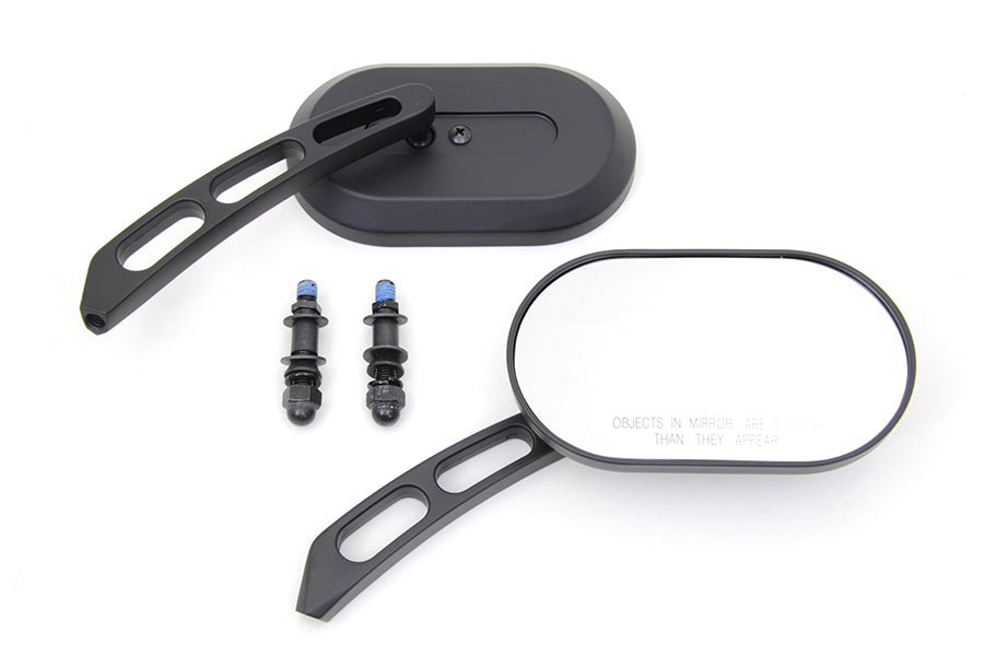 Oblong Mirror Set Black Billet