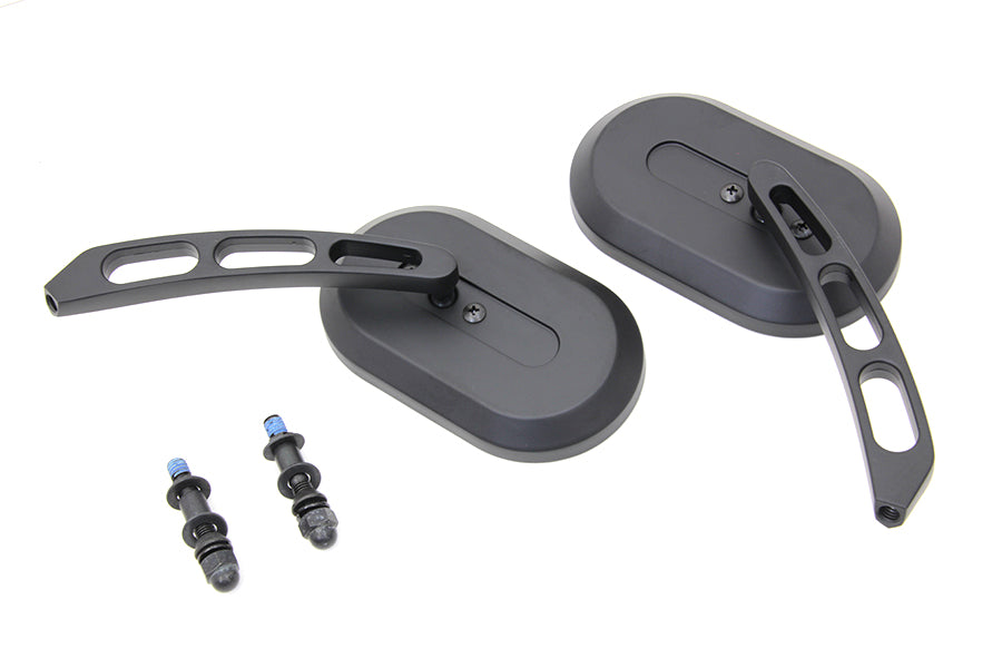 Oblong Mirror Set Black Billet