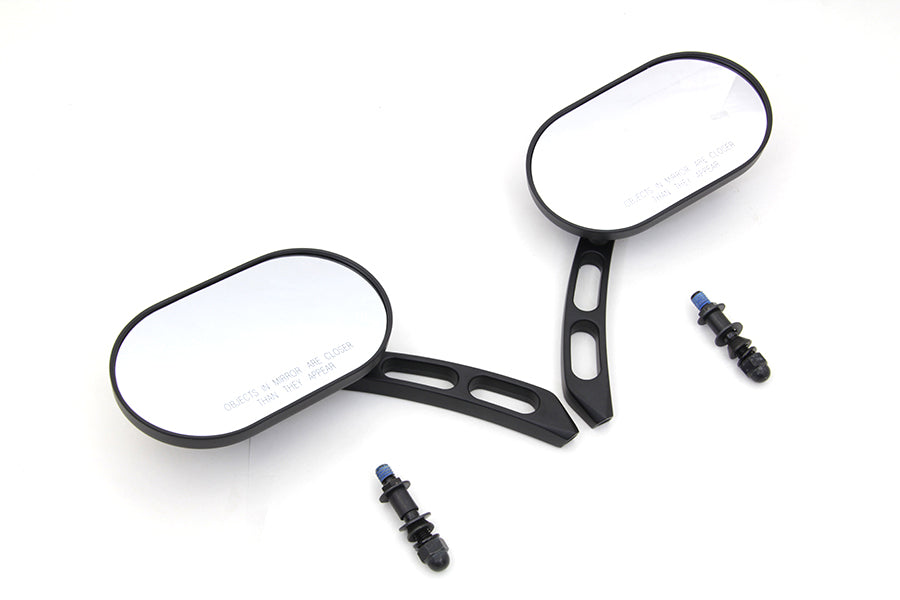 Oblong Mirror Set Black Billet