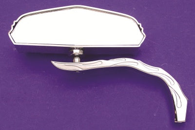 Chrome 5 Skull Mirror with Billet Worm Stem