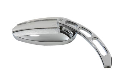 Oval Mirror Chrome with Billet Slotted Stem