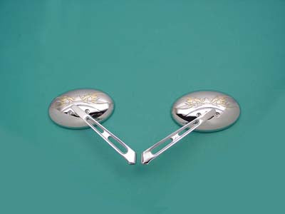 Flame Mirror Set Gold Inlay