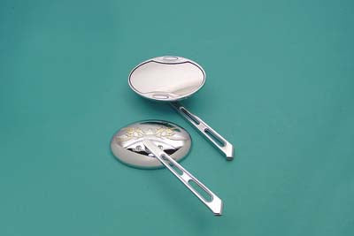 Flame Mirror Set Gold Inlay