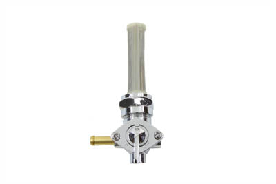 Chrome Petcock with Nut and 90° Left Outlet