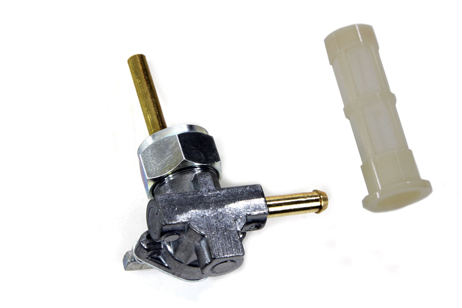 Alloy Petcock with Nut and 90° Left Outlet