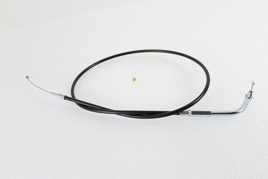 Black Throttle Cable with 38 Casing and 90° Elbow Fitting