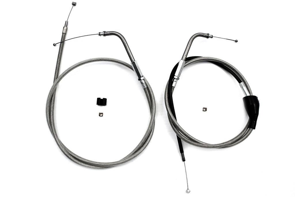 46 Stainless Steel Throttle and Idle Cable Set