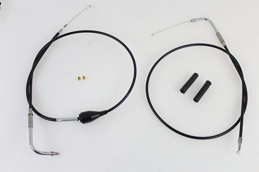 43 Stainless Steel Throttle and Idle Cable Set Black Coat