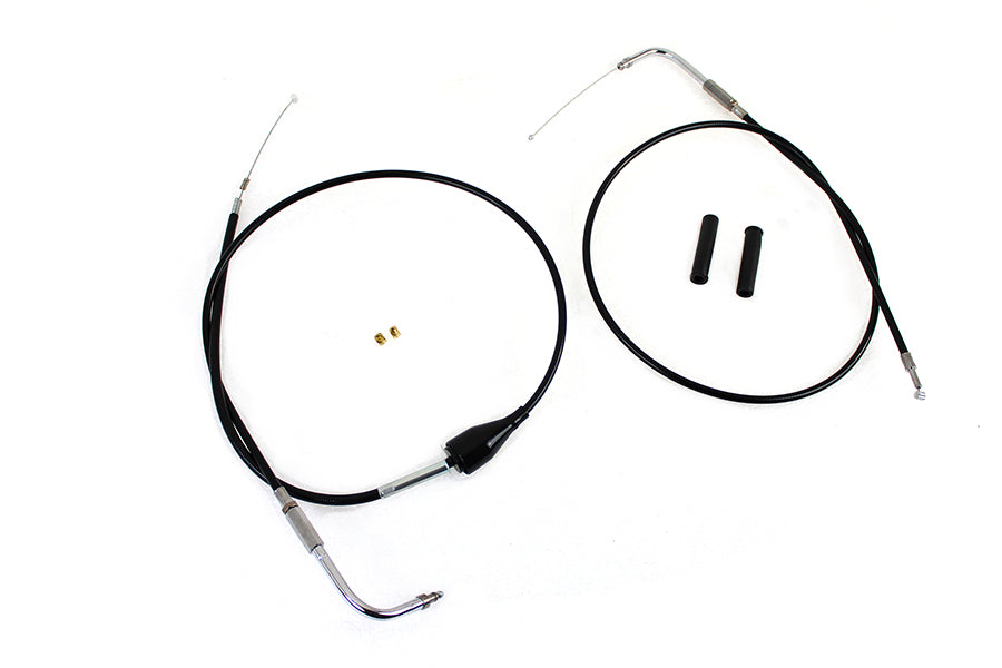 43 Stainless Steel Throttle and Idle Cable Set Black Coat