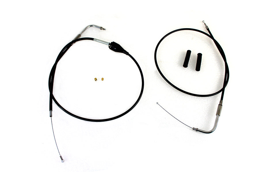 43 Stainless Steel Throttle and Idle Cable Set Black Coat