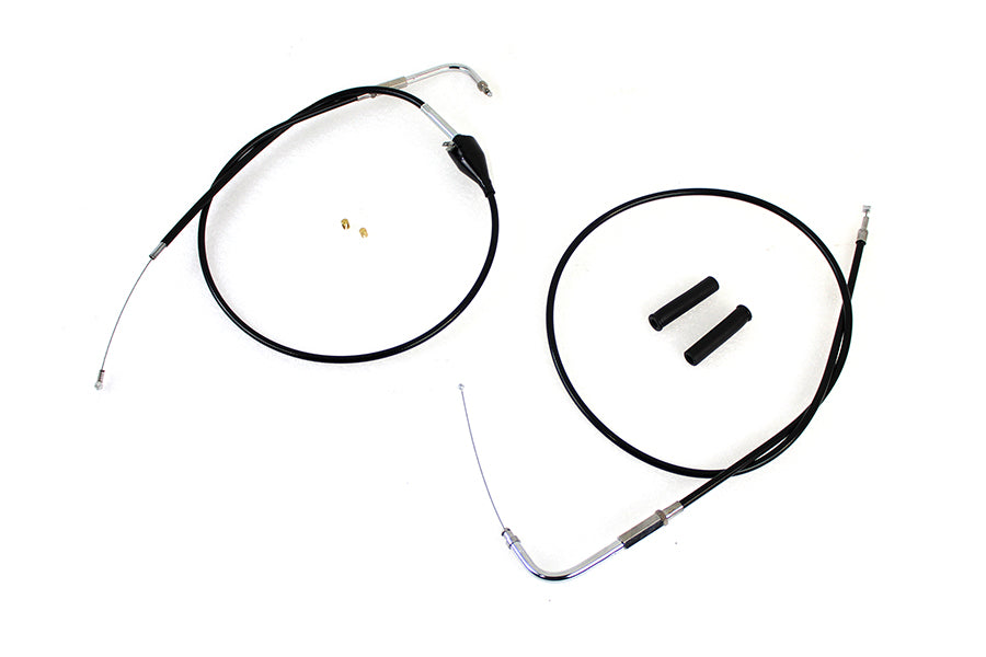 43 Stainless Steel Throttle and Idle Cable Set Black Coat
