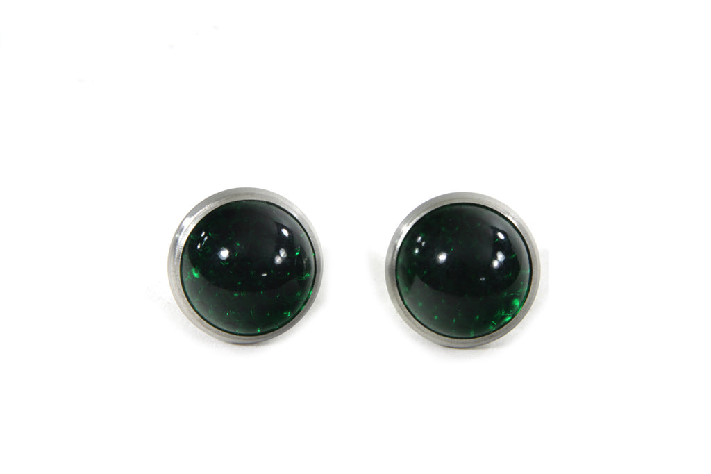 License Plate Frame Reflectors Green Glass