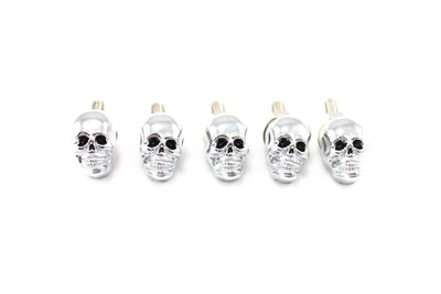 License Plate Frame Skull Krommet Set Chrome