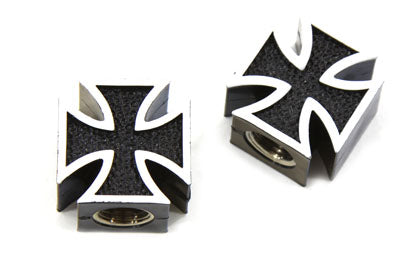 Black Maltese Cross Valve Set Cover Set