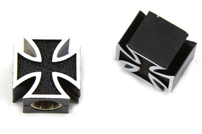 Black Maltese Cross Valve Set Cover Set