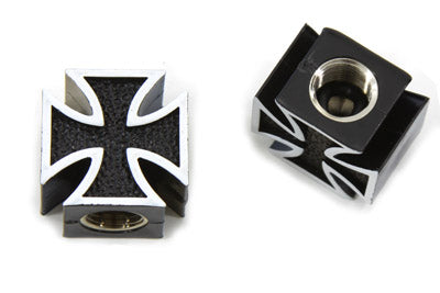 Black Maltese Cross Valve Set Cover Set