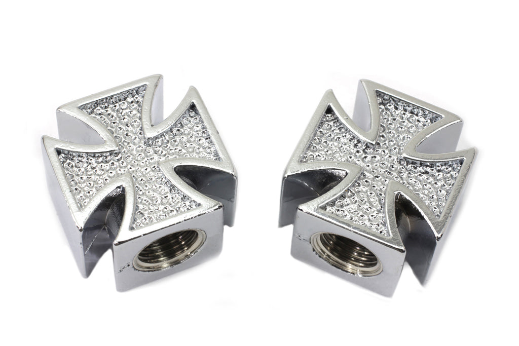 Chrome Maltese Cross Valve Set Cover Set