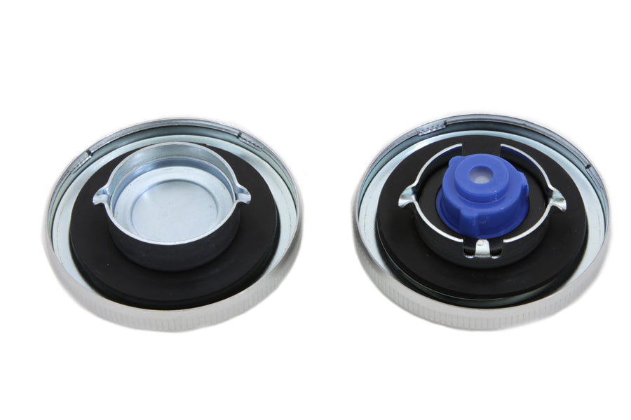 Stock Style Gas Cap Set Vented and Non-Vented Chrome