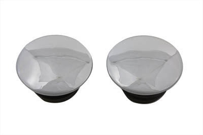 Low Profile Chrome Gas Cap Set Vented and Non-Vented