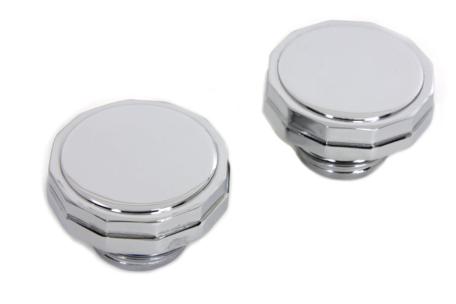 Chrome Hexagon Style Vented and Non-Vented Gas Cap Set