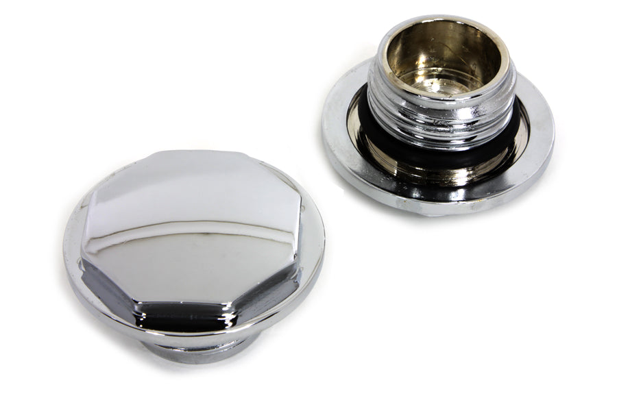 Chrome Button Head Hexagon Vented and Non-Vented Gas Cap Set
